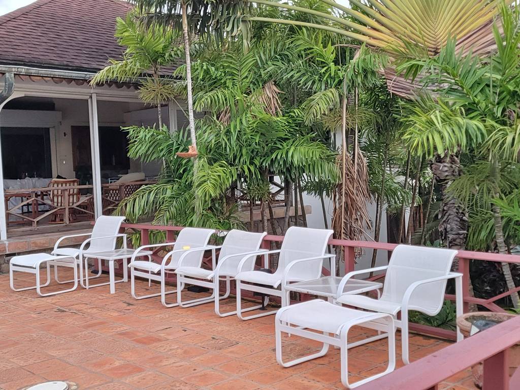 Pool deck at the Villa. 